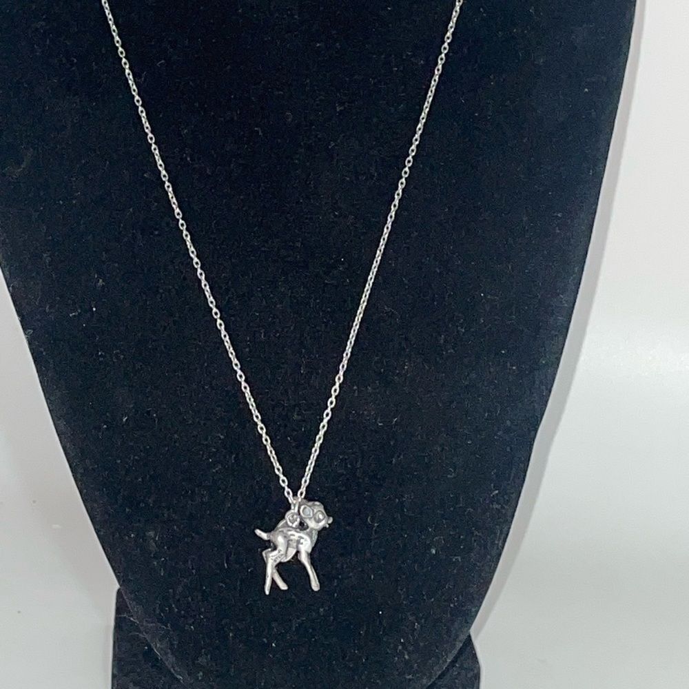 Adorable Sterling mSilver Bambi Pendant Necklace